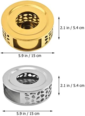 2 Pcs Teapot Warmer Base Tealight Holder Stainless Steel