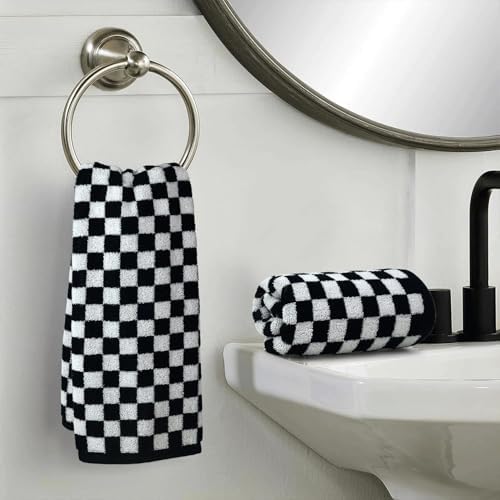 Jacquotha Black and White Hand Towels 4 Pack