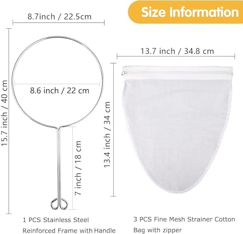 WMKGG Ultra Fine Mesh Strainer Bags, Reusable Filter Bags