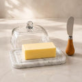 Marble Butter Dish with Lid: Butter Dish With Knife for Countertop