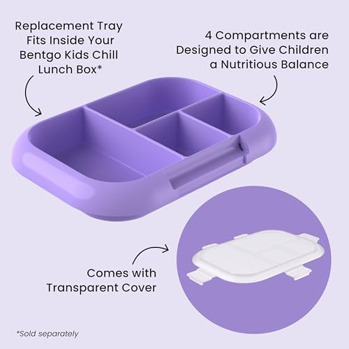 Bentgo Replacement Tray Chill Kids Lunch Box - Reusable 4-Compartment