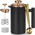 Black French Press Coffee Maker, 50 oz