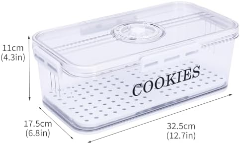 Cookie Jar with Airtight Lid,Bread Box for Kitchen Countertop,Time