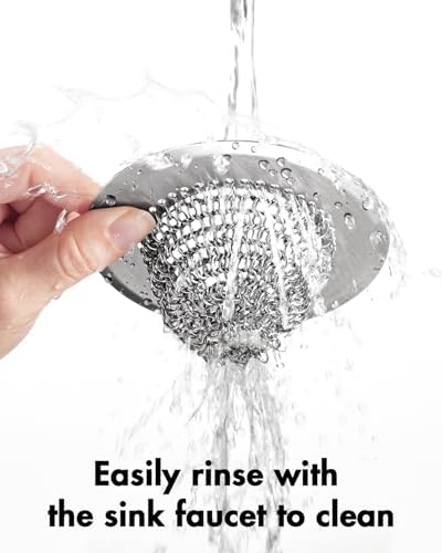 Kitchen Sink Drain Strainer Basket, Reversible Chain Mesh