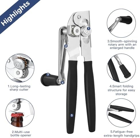 Heavy Duty Commercial Manual Crank Can Opener,Easy for Seniors &