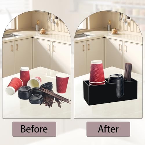 Coffee Cup Holder for Countertop, Acrylic Coffee Station Organizer
