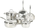 Oster Platinum Sedwick 10-Piece Stackable Stainless Steel Pots and Pans Cookware Set W/Domed Stainless Steel Lids W/TriPly Encapsulated Base - Induction Safe
