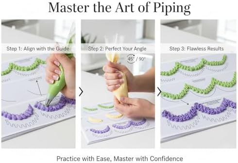 Cake Practice Decorating Board Set with Storage Bag, 23 Sheets Icing