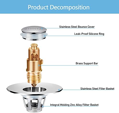 2Pcs Bathroom Sink Stoppers,Pop Up Drain Stopper for Bathroom