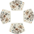 Artoid Mode Brown Poppy Floral Round Table Wedge Placemats Set of 4