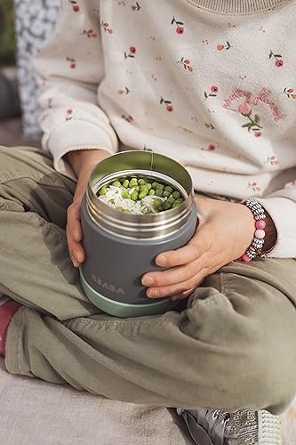 Beaba Stainless Steel Insulated Food Jar 10 oz, Kids Thermos, Lunch