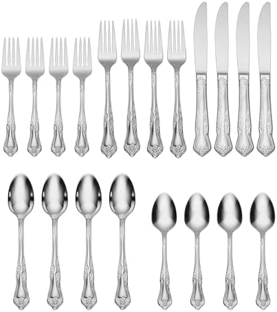 Oneida Azalea 20-Piece 18/0 Silverware Set for 4, Flatware