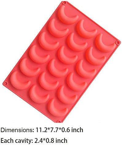 Fewo 2 Pack Moon Ice Cube Tray Silicone Crescent Mold for Chocolate