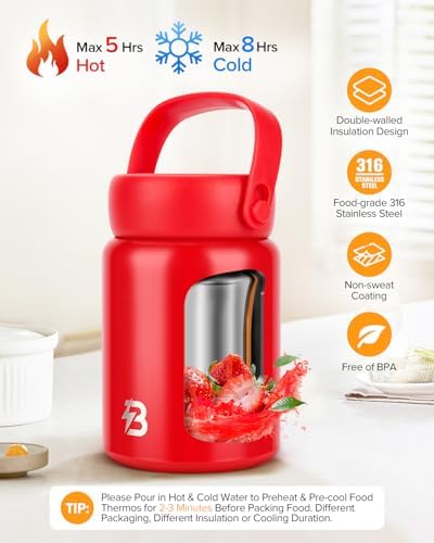 Soup Small Thermo for Hot Food,12oz Insulated Food Jar for Work or