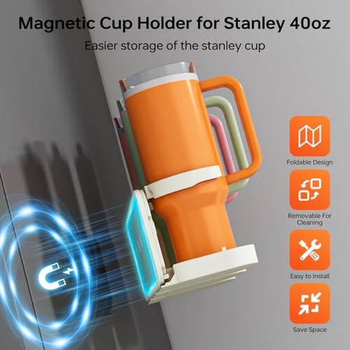 Magnetic Stanley Cup Holder for Fridge, Water Bottle Organizer &