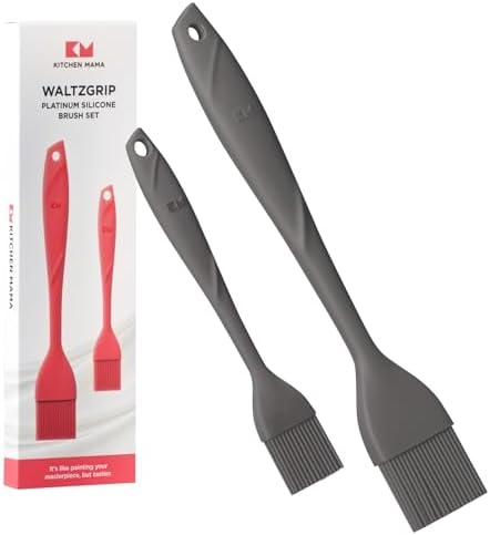 Kitchen Mama WaltzGrip Platinum Silicone Basting Pastry Brush, Metal