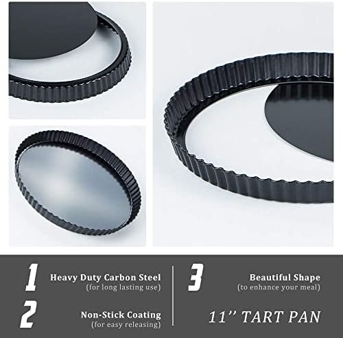 Webake 4 Inch and 11 Inch Tart Pans Set, 6pcs Mini Tart Pan and 1pcs