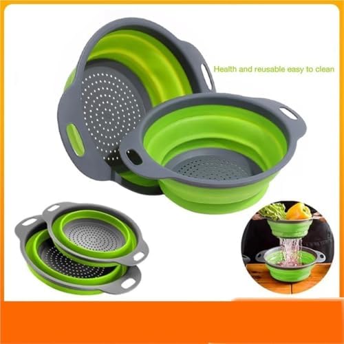 Foldable Silicone Strainer Colander - Collapsible Kitchen Drain