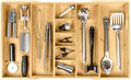 KitchenEdge Utensil & Junk Drawer Organizer, 16-28 in, Bamboo