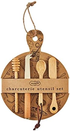 Mud Pie Charcuterie Board and Utensil Serving Set, Brown, utensil 5