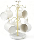 BCS Mug Holder with Marble Base - 6 Hooks Mug Rack Coffee Cup Storage