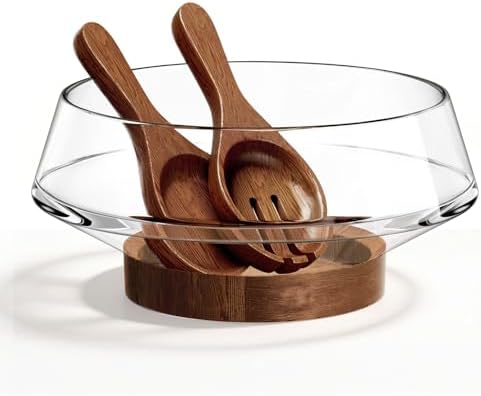 SoulThink® Golden Ratio Extra Large Crystal Glass Salad Bowl Set