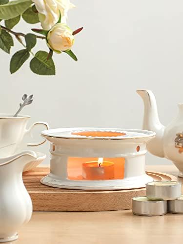 CHENP.HMC Teapot Warmer, Ceramic Tea Warmer with Tealight