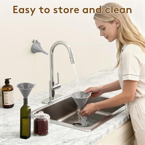 3Piece Plastic Kitchen Funnel Set, Multifunctional Funnels for Filling