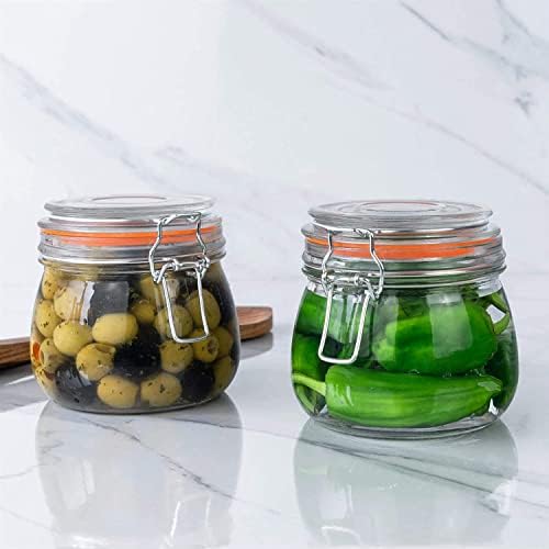 25 oz Glass Jars With Airtight Lids And Leak Proof Rubber Gasket,Wide