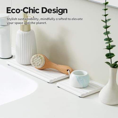 3 Pack Diatomite Stone Drying Trays, White