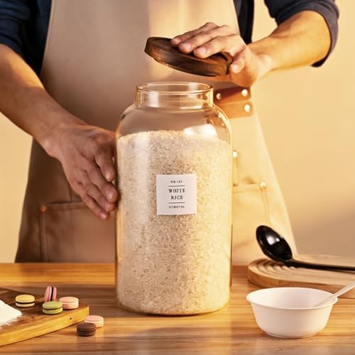 2 PCS Large Glass Jar With Lid,Glass Food Storage Jars for