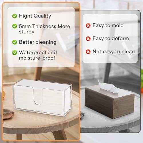 2Pcs Acrylic Countertop Paper Towel Dispenser, Clear