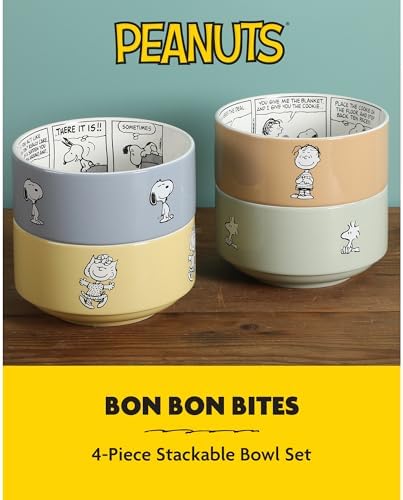 Peanuts Snoopy Bonbon Bites 4-Piece 5.5-Inch Decorated Stoneware