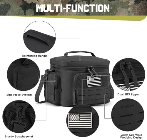 QT&QY Tactical Insulated Lunch Bag (Black)