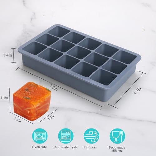 2 Tbsp Silicone Freezer Molds - Perfect for Storing Garlic, Herbs