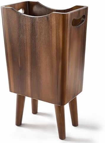 Tidita 1.5 Gal Wood Trash Can, Walnut Color