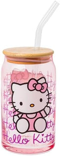 Silver Buffalo Sanrio Hello Kitty Waving Design Print, Glass Tumbler
