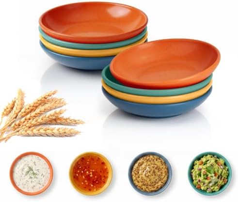 PYRMONT Wheat Straw Colorful Bowls 2 Oz Dipping Bowls for
