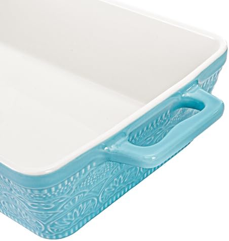 Hacaroa Set of 3 Ceramic Baking Dishes, Rectangular Bakeware with