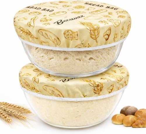2-Pack Reusable Beeswax Bowl Covers for Bread Proofing