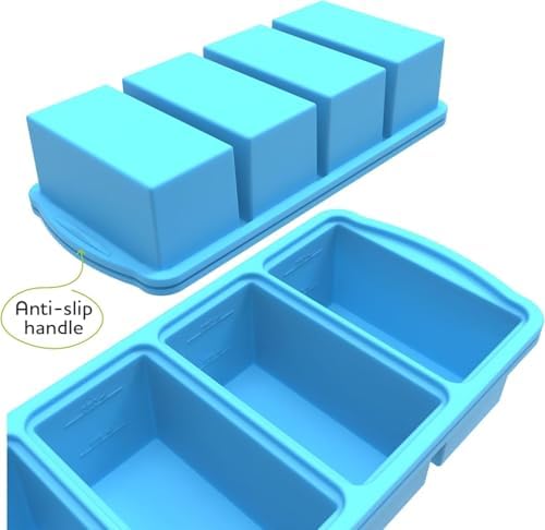 ZIP STANDING Silicone Freezer Trays with Lid,1-cup Soup Freezer