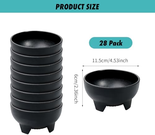 28 Pcs Salsa Bowls, 10.6 oz Plastic Mexican Guacamole Bowl