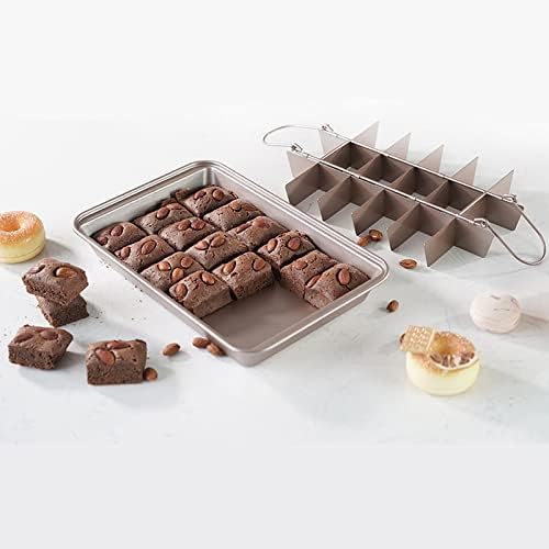 Brownie Pan with Dividers, Non-Stick 18 Pre-cut Crispy Edges, Carbon