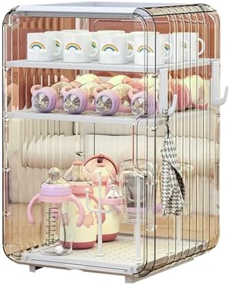 Large Capacity Baby Bottle Drying Rack, 3/4-layer Dustproof Nursing