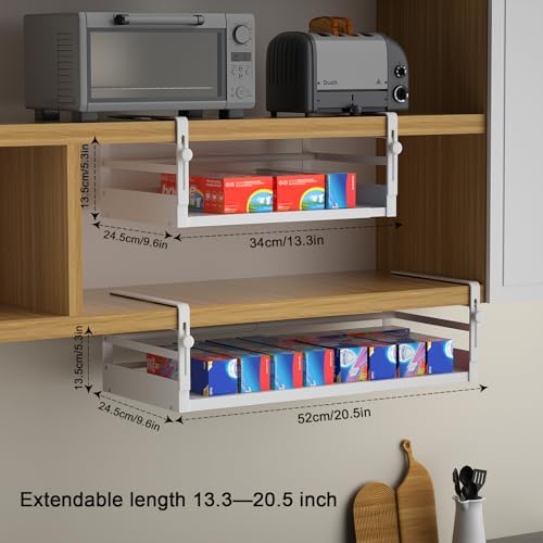 AmonHouseware 2Pack Expandable Under Shelf Storage Basket