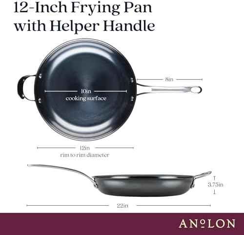 Anolon EverLast N2 Carbon Steel Frying Pan, 12-Inch, Black