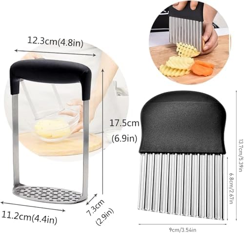 Potato Masher, Stainless Steel Integrated Masher Kitchen Tool & Food