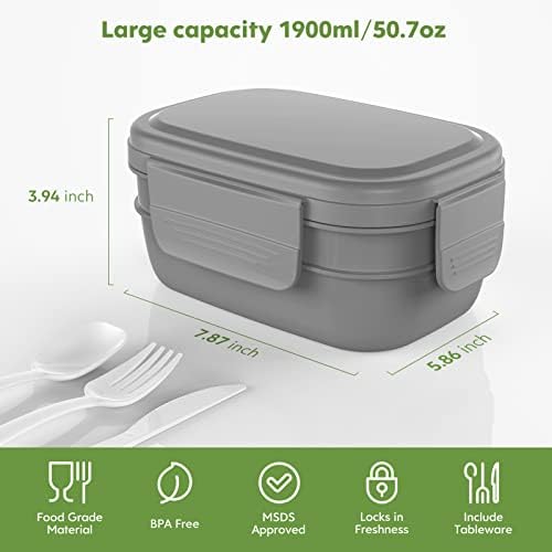 HOMETALL Bento Box Adult Lunch Box,3 Stackable Bento Lunch Containers