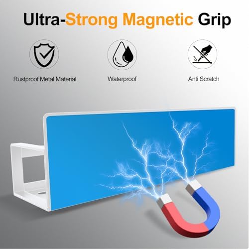4-Pack Metal Magnetic Spice Rack for Refrigerator, White