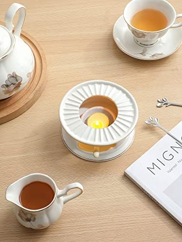 CHENP.HMC Teapot Warmer, Ceramic Tea Warmer with Tealight